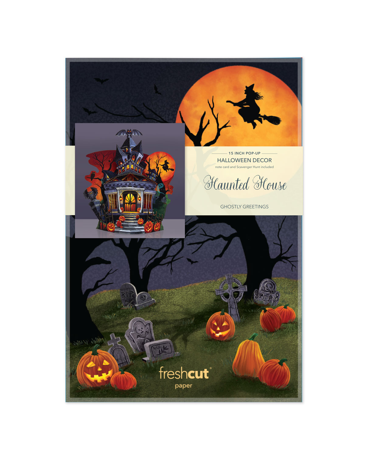 Freshcut Haunted House Pop-Up Greeting Card - Mellow Monkey