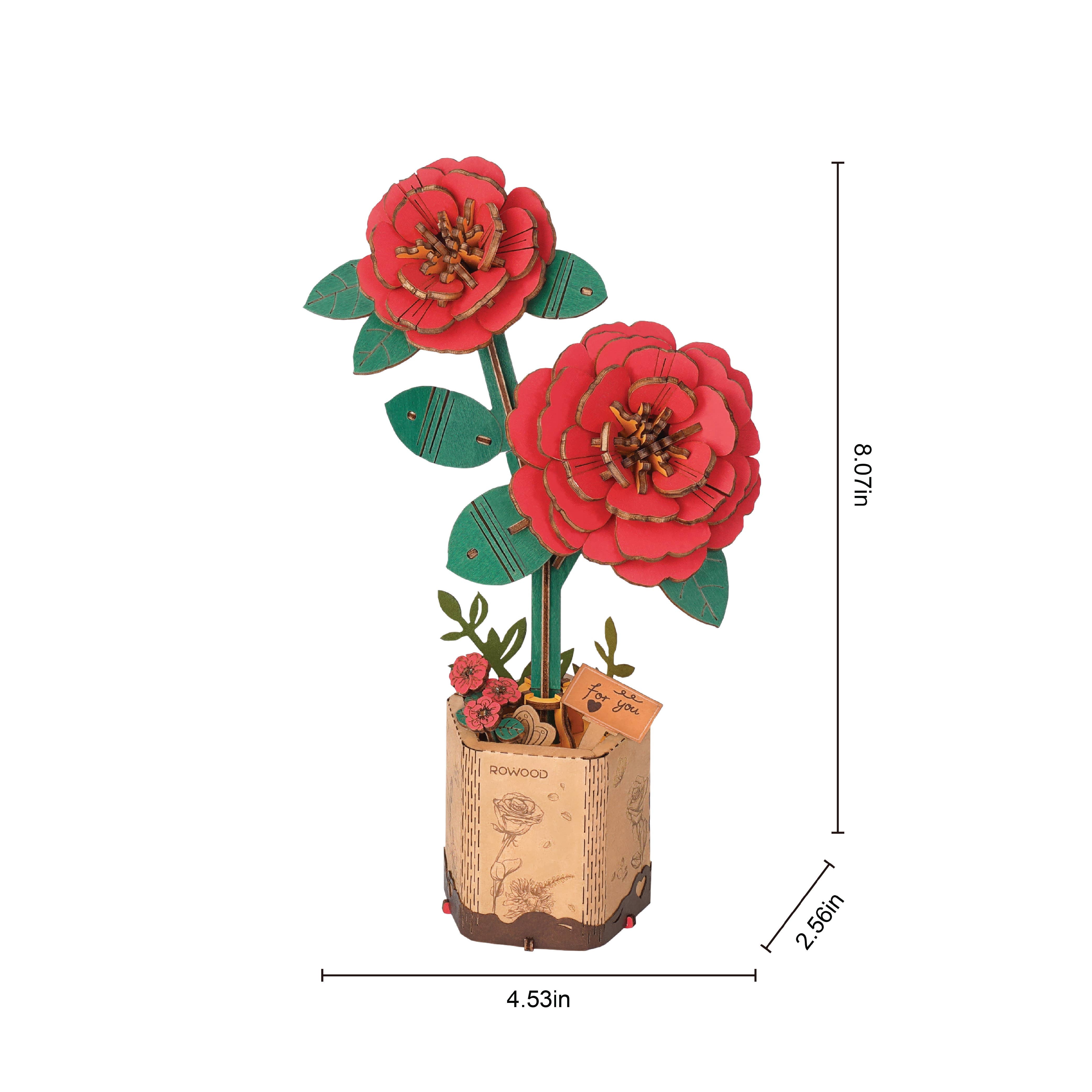 flowermemoryページ 3D Wooden Flower Puzzle: Red Camellia – Mellow Monkey