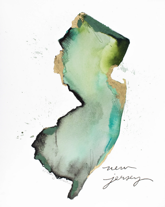 New Jersey Watercolor Print - Mellow Monkey