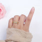 Dainty Micro Pave CZ Gold Mouse Adjustable Casual Ring O-185 - Mellow Monkey