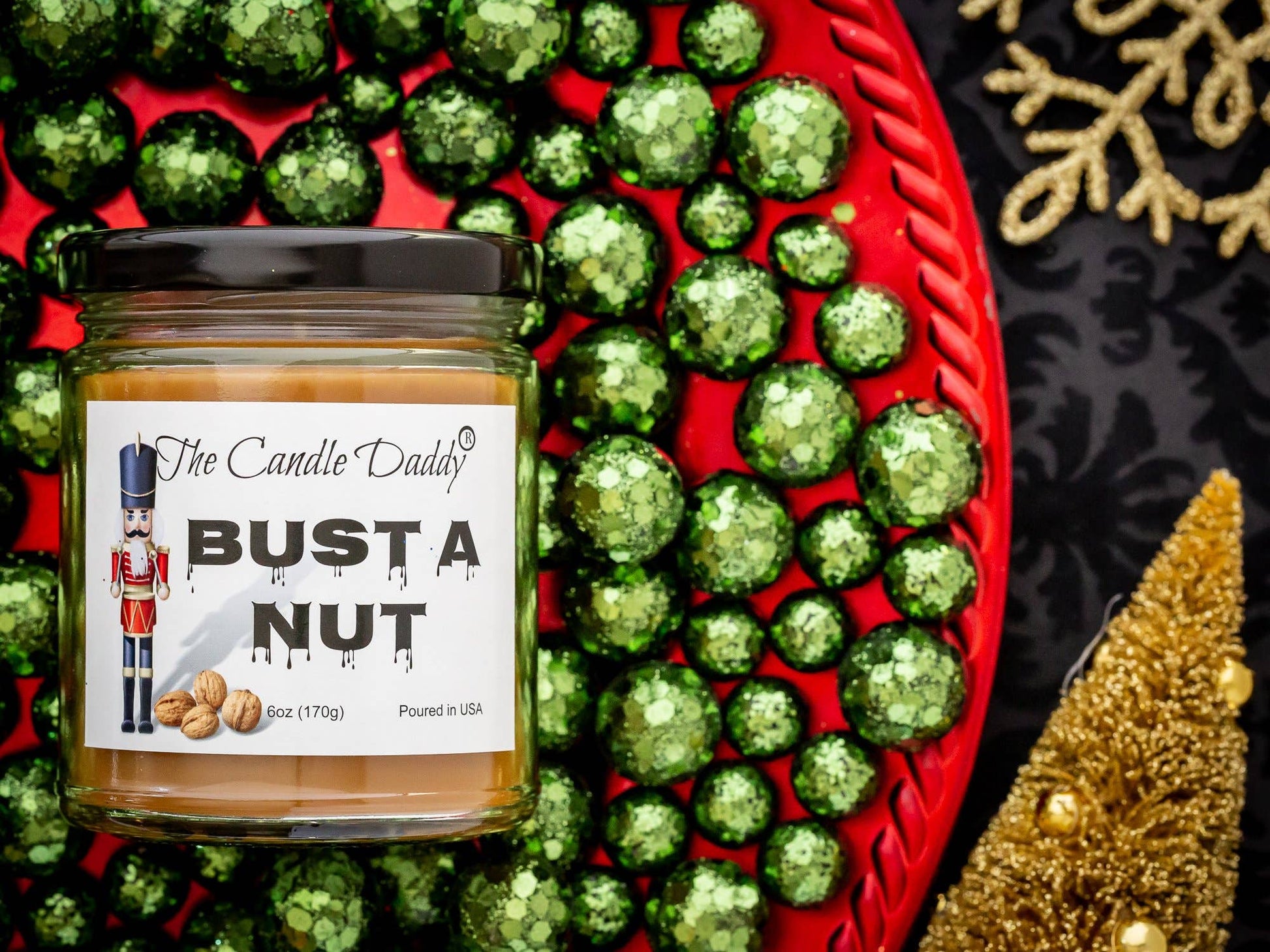 Bust A Nut Holiday Candle - Funny Christmas Candle Gift - Mellow Monkey