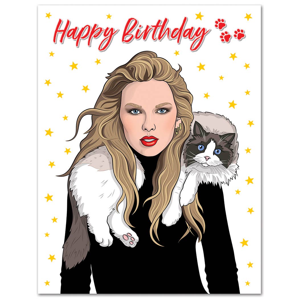 Cat's Meow Pop Star Birthday Card - Mellow Monkey