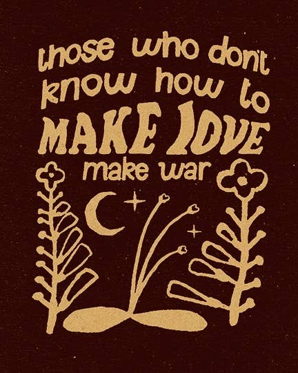 Make Love Not War - Framed Art Print - 8-in x 10-in - Mellow Monkey