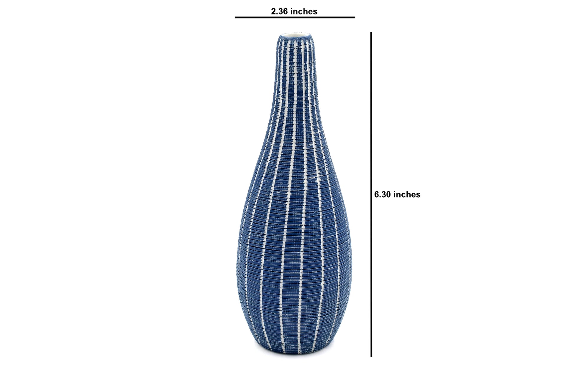 Porcelain Bud Vase - Navy - 2.4 x 2.4 x 6.3 in - Mellow Monkey
