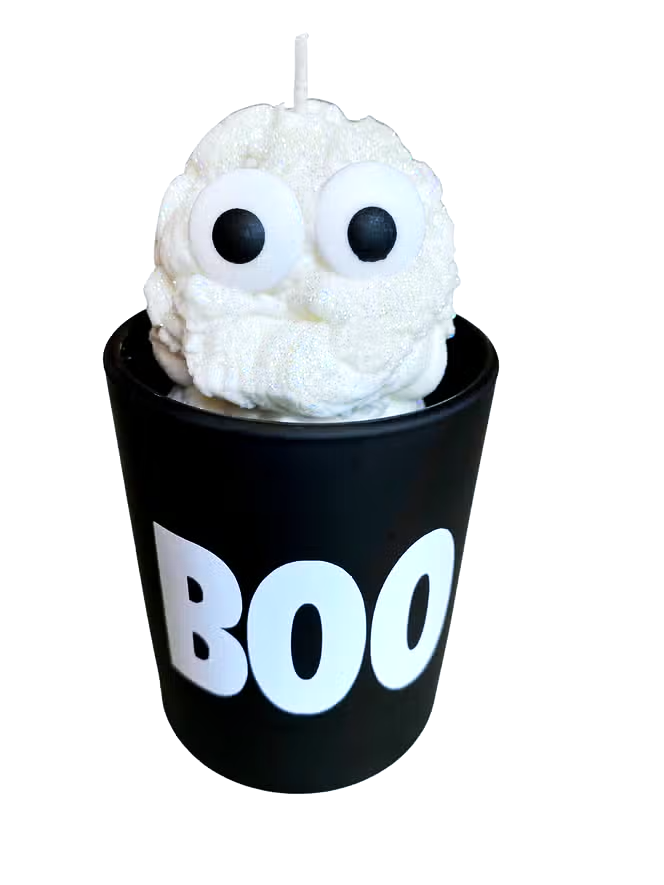 Boo! Ghost Whipped Cream Vegan Fall Scented Soy Candle - Mellow Monkey