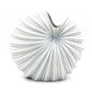 Palm - Handcrafted Porcelain Vase - White with Blue Stripes - 8.6 x 5 x 7.6 in - Mellow Monkey