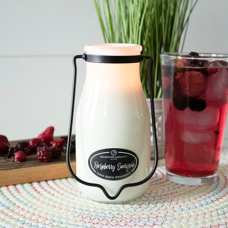 Raspberry Sangria - Milkbottle Soy Candle - 14-oz. - Mellow Monkey