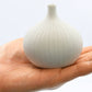 Tiny Congo - Handcrafted Porcelain Bud Vase - White with Gray Dotted Lines - 2.5 x 2.5 x 2.6 in - Mellow Monkey