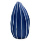 Seda - Handcrafted Porcelain Vase - Navy with White Stripes - 4.8 x 4.5 x 8.3 in - Mellow Monkey