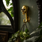 Brass Skull Wall Hook - Gothic Dark Academia Decor - Gold