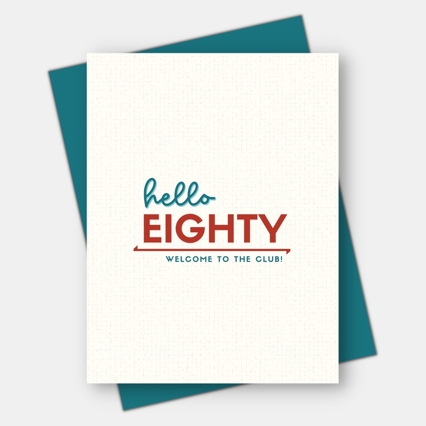 Hello Eighty - Birthday Card - Mellow Monkey