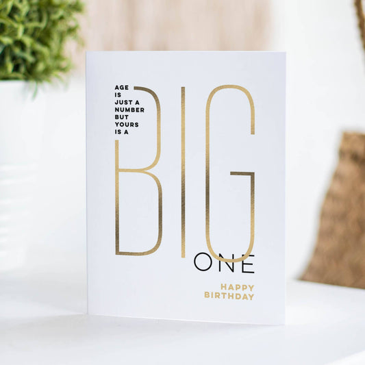 Big One Birthday Card – Modern Birthday Greeting Card - Mellow Monkey