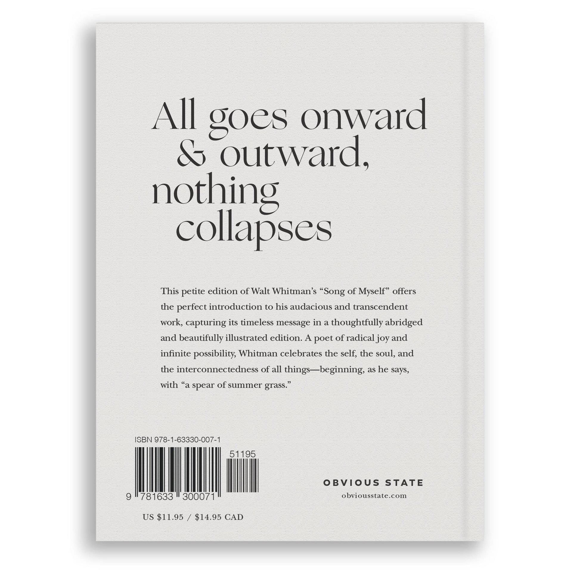 Song of Myself by Walt Whitman, Illustrated Mini Book - Mellow Monkey