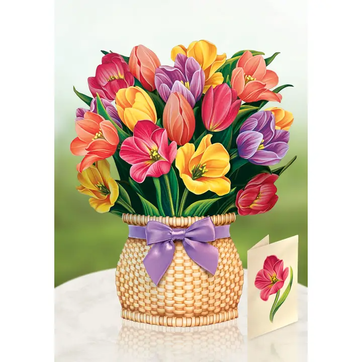 Festive Tulips - Pop-Up Greeting Card - Mellow Monkey