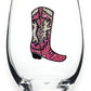 Pink Cowboy Boot Stemless Wine Glass - Mellow Monkey