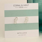 Coral and Mint - Tri Circle Studs - Pearlescent Sparkle Enamel - Mellow Monkey