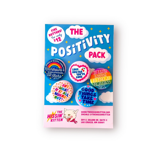 The Positivity Pack - Five Pack Pin Back Buttons