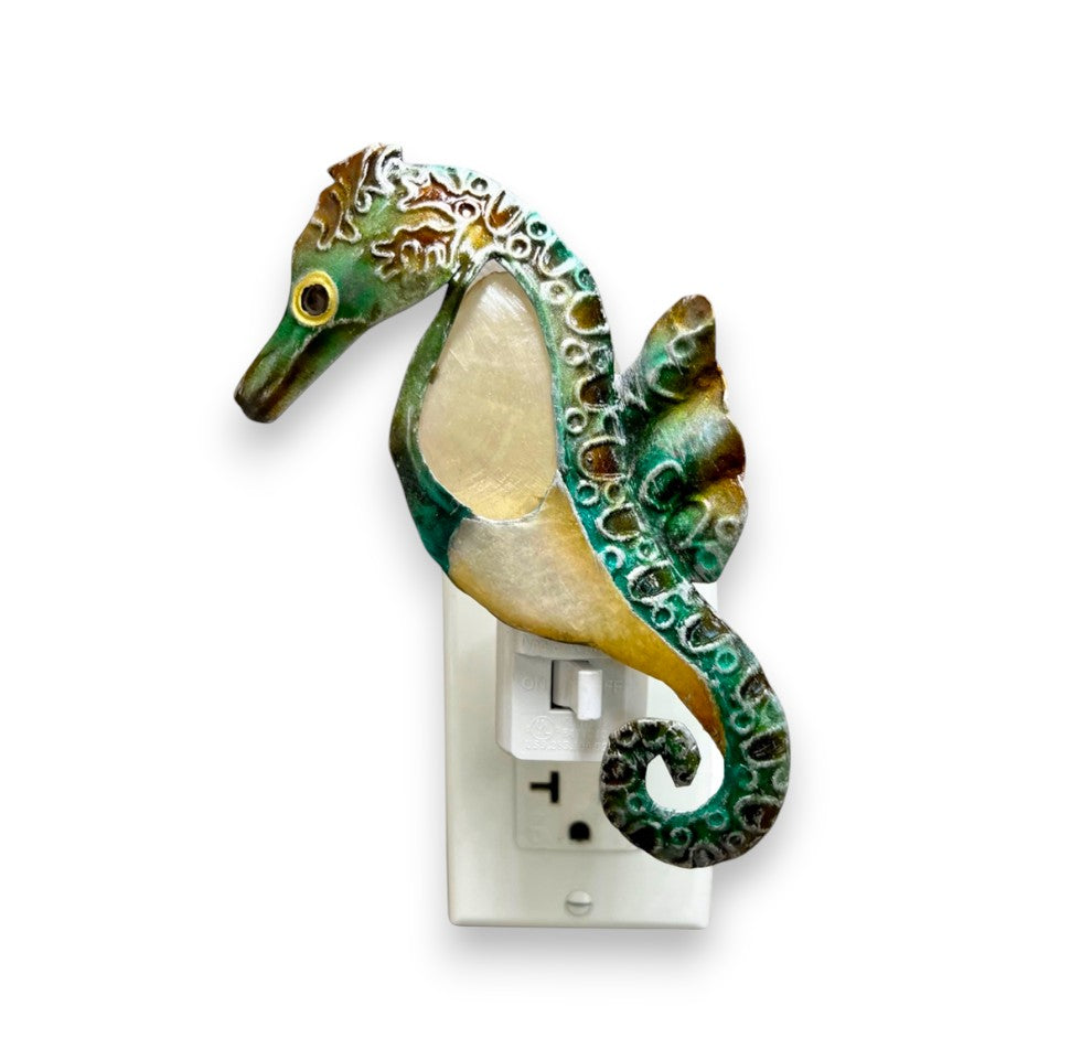 Capiz Shell Seahorse Night Light - Mellow Monkey