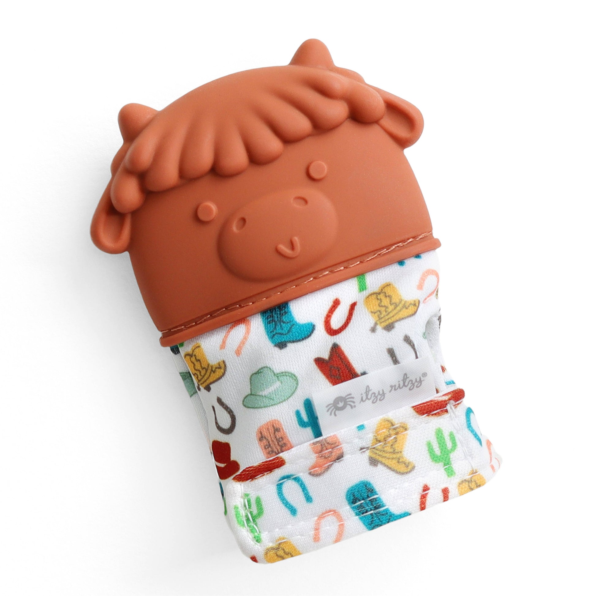 Itzy Mitt™ Silicone Teething Mitts: Highland Cow for Infant - Mellow Monkey