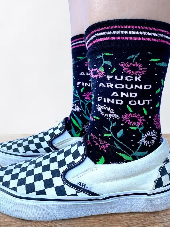 Fuck Around and Find Out - Women's Crew Socks - Mellow Monkey