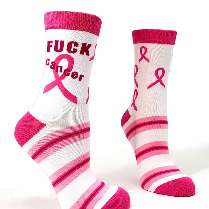 F*ck Cancer - Women's Crew Socks - Mellow Monkey