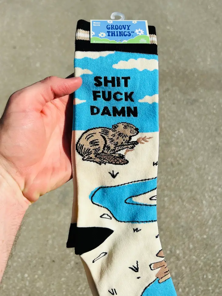 Shit Fuck Damn - Men's Crew Socks - Mellow Monkey