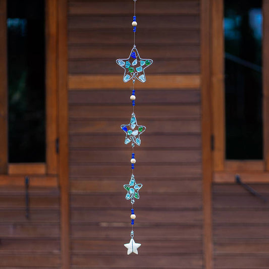 Recycled Glass Garland - Star -36-in