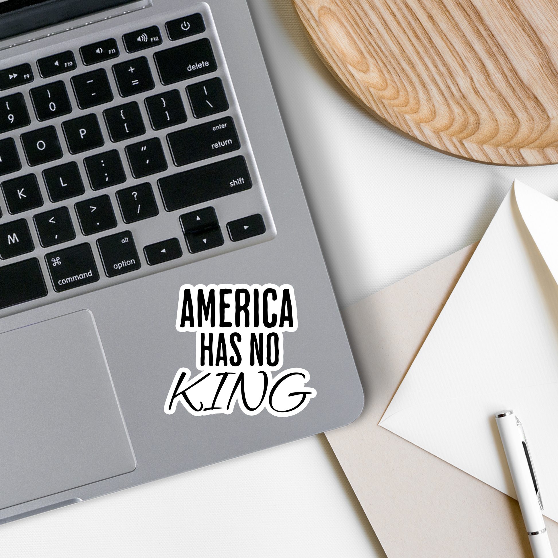 America Has No King - Waterproof Vinyl Sticker Decal - 3-in. - Mellow Monkey