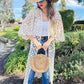 Ivory Floral Printed Crochet Maxi Kimono Cardigan - Mellow Monkey
