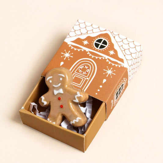 Gingerbread Man - Tiny Matchbox Ceramic Token
