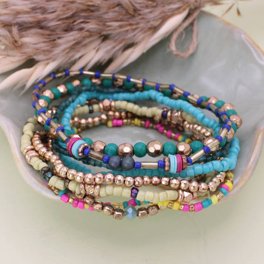 Summer Splash - Bead - Stretch Bracelet Stack