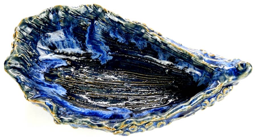 Oyster Blue - Porcelain Ceramic Dish/Bowl - 6.5 x 4 x 2 in - Mellow Monkey