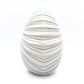 Palm - Handcrafted Porcelain Vase - White with Blue Stripes - 8.6 x 5 x 7.6 in - Mellow Monkey