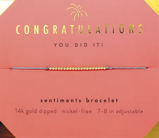 Congratulations You Did It! - Gold Sentiments Bracelet - Mellow Monkey