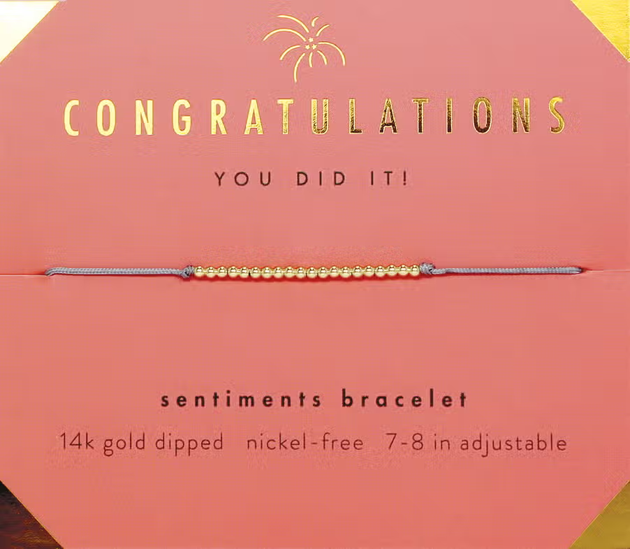 Congratulations You Did It! - Gold Sentiments Bracelet - Mellow Monkey