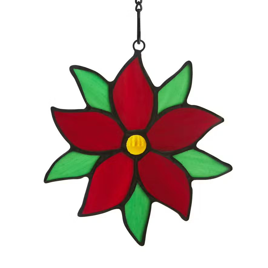 Mini Stained Glass Christmas Ornament Suncatcher - 5-in - Mellow Monkey
