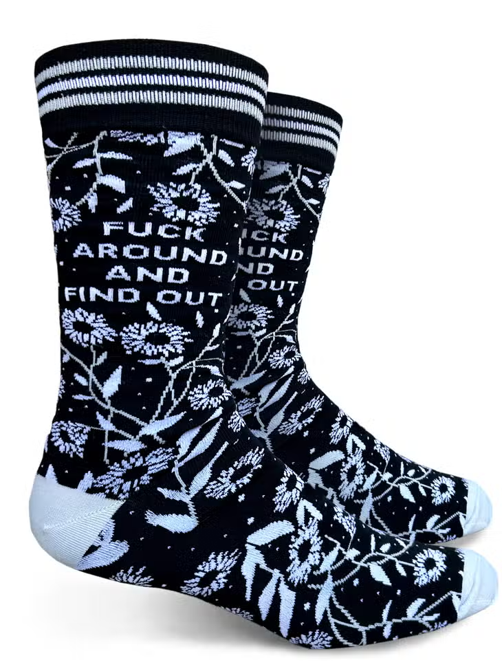 Fuck Around and Find Out - Men's Crew Socks - Mellow Monkey