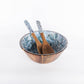 Pewter Shell Wooden Salad Utensils - Kim Hovell Art - Mellow Monkey