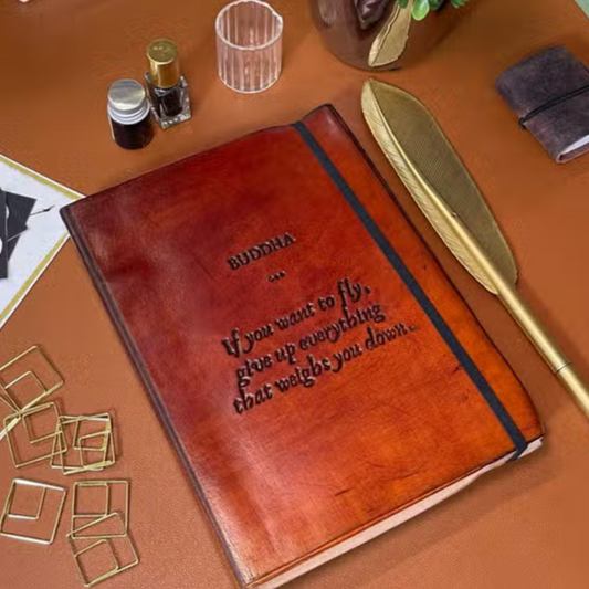 If You Want to Fly, Give Up Everything That Weighs You Down - Handmade Leather Journal - Mellow Monkey