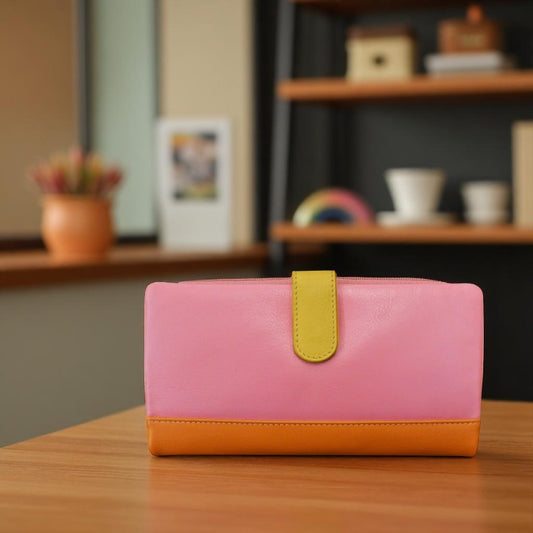 Pink Rainbow - Genuine Leather Smartphone Wallet - Mellow Monkey