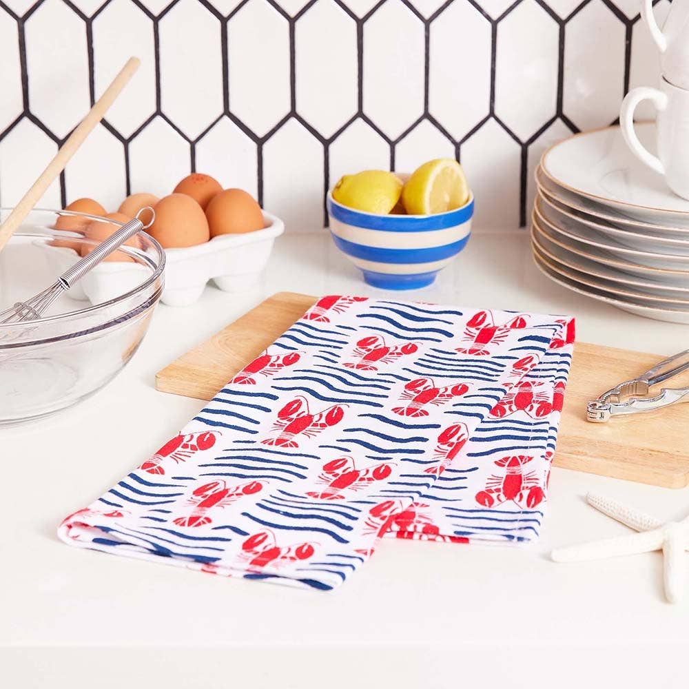 Lobster Waves - Kitchen Towels - Set of 3 - Mellow Monkey