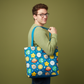 Space Buds Tote Bag - Zippered Pocket - Washable - Mellow Monkey