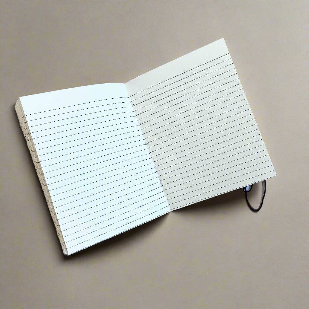Art Deco Leather Journal - Lined & Tree-Free Paper - Mellow Monkey