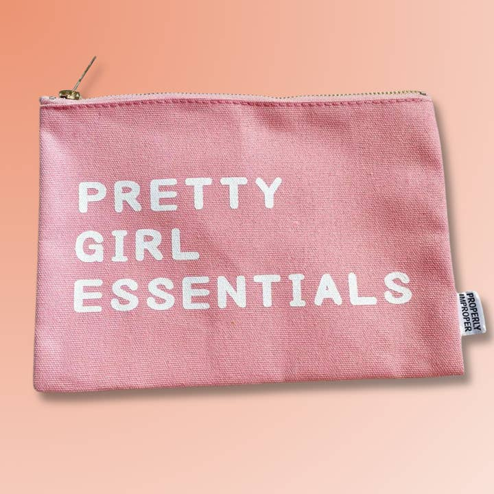 Pretty Girl Essentials - Canvas Zippered Bag - Mellow Monkey