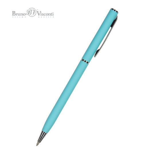 Palermo Steel Barrel Ballpoint Pen - Turquoise by Bruno Visconti
