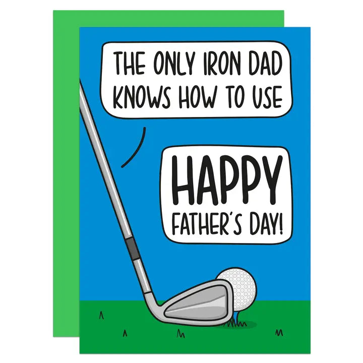 The Only Iron Dad Knows How To Use - Father's Day Greeting Card - Mellow Monkey
