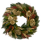 Holiday Pinecone, Berries & Greenery Wreath - 18-in