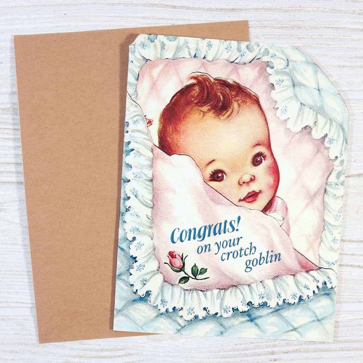 Congrats on Your Crotch Goblin - Baby Shower Card - Mellow Monkey