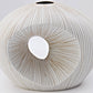 Artura Short - Handcrafted Porcelain Vase - White with Brown Dotted Lines - 11.5 x 5.2 x 9.8 in - Mellow Monkey