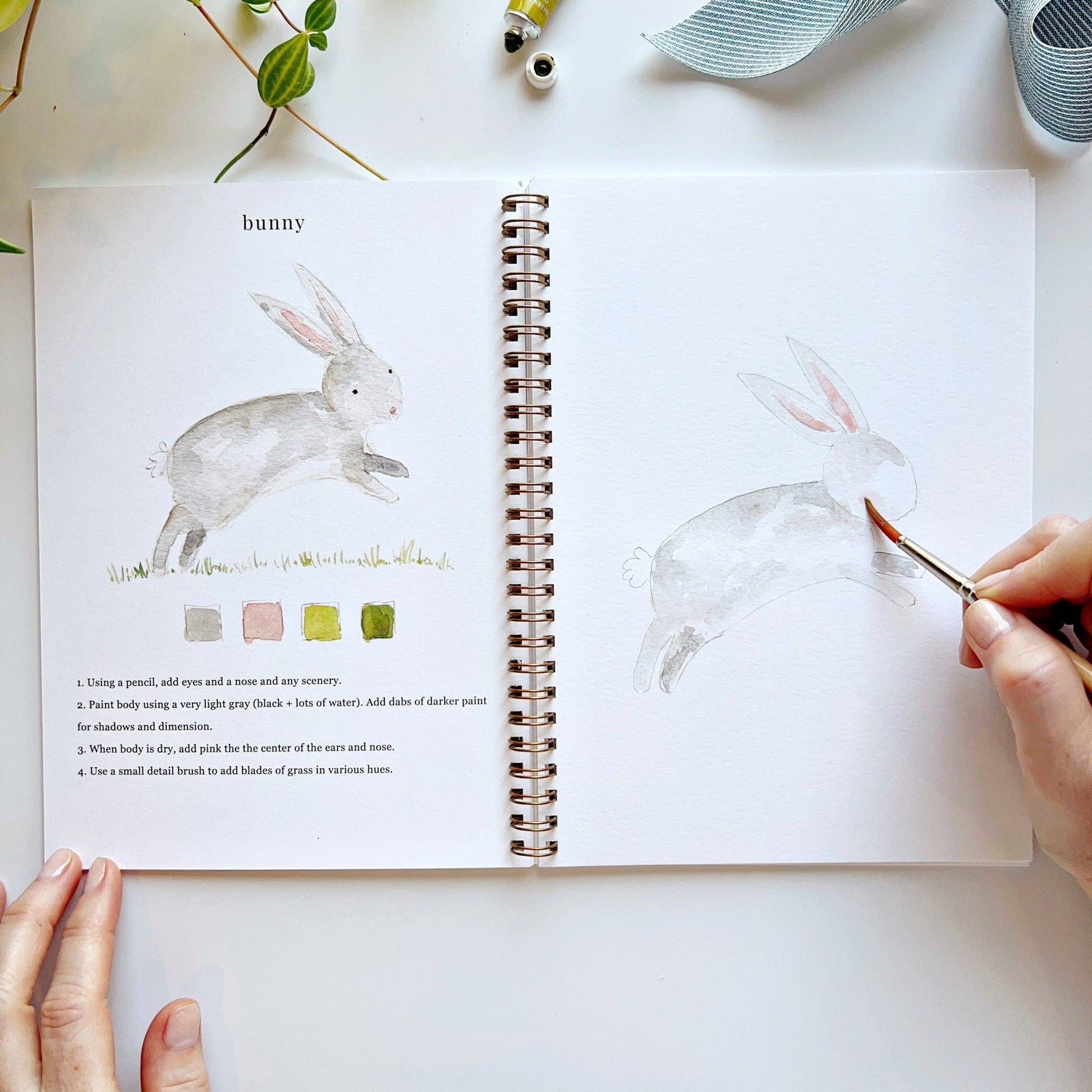 Animals - Watercolor Workbook with Water Color Paint Set and Brush - Mellow Monkey